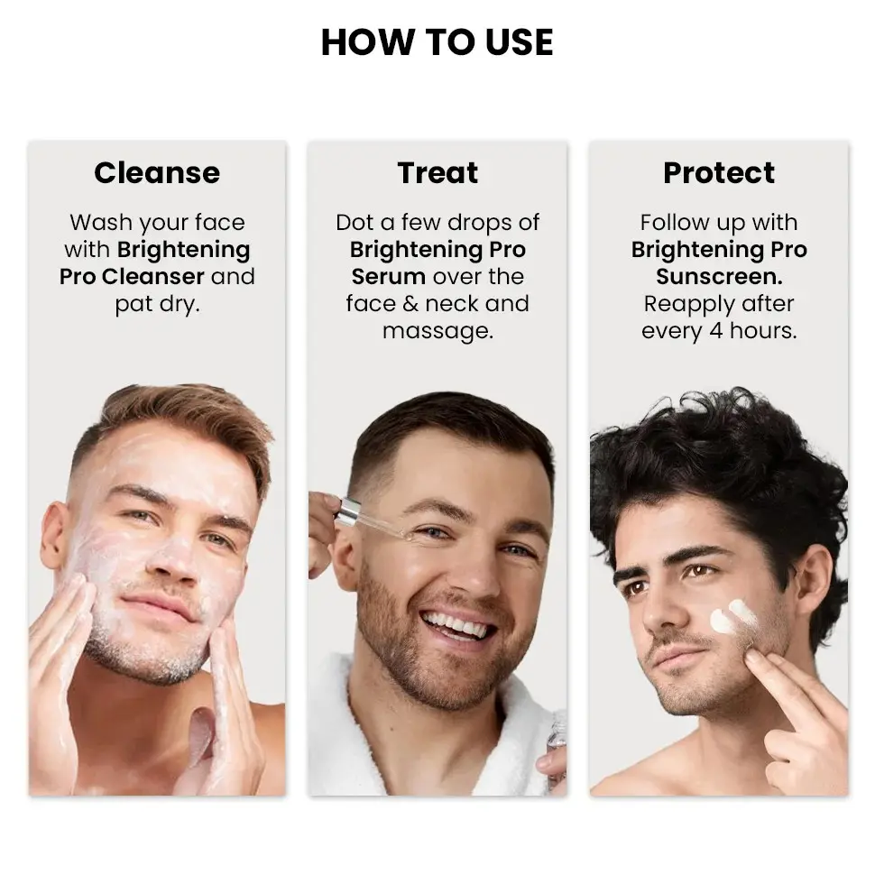 Brightening Pro Kit For Men : Cleanser, Serum & Sunscreen - Image 5