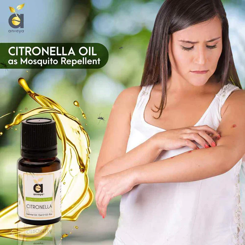 Anveya Citronella Oil, 100% Pure, 15ml, For Hair, Skin, Mosquito Repellent & Refreshing Aroma - Image 6
