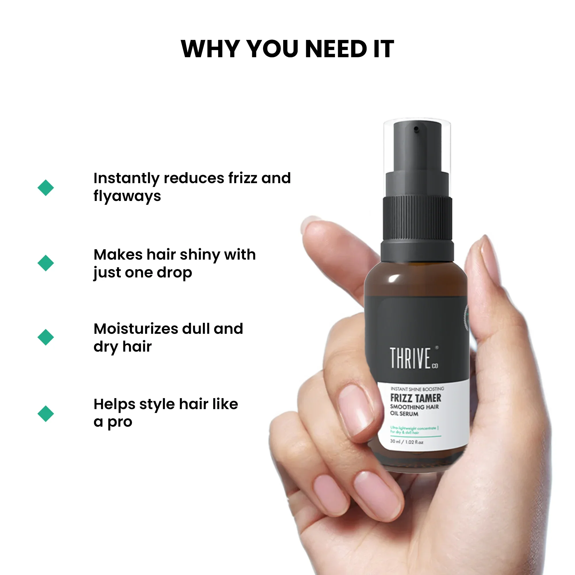 Frizz Tamer Smoothing Hair Oil Serum, Pack of 2 - 30ml each - Image 5
