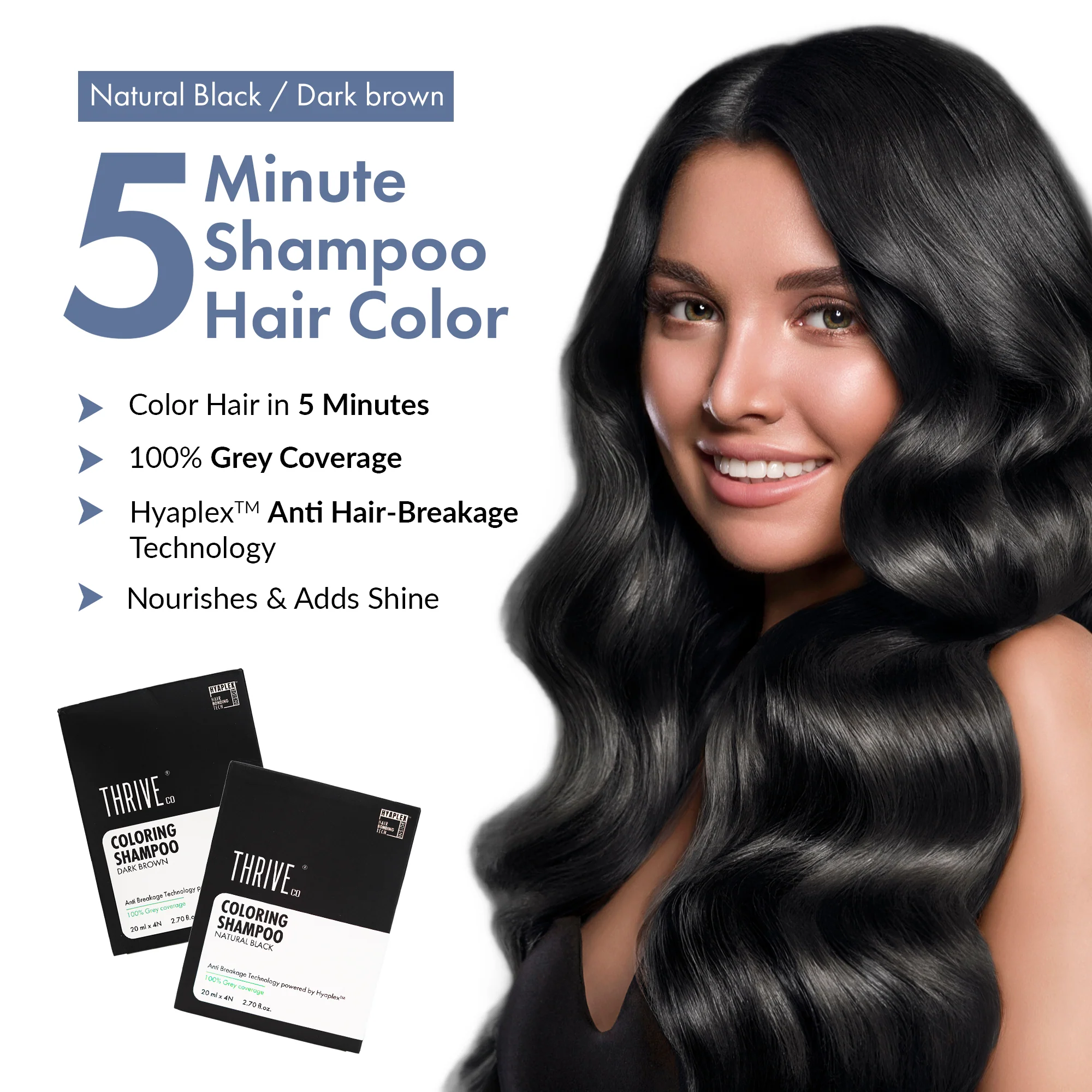 Natural Black Coloring Shampoo, Pack of 3 - 80ml each - Image 2