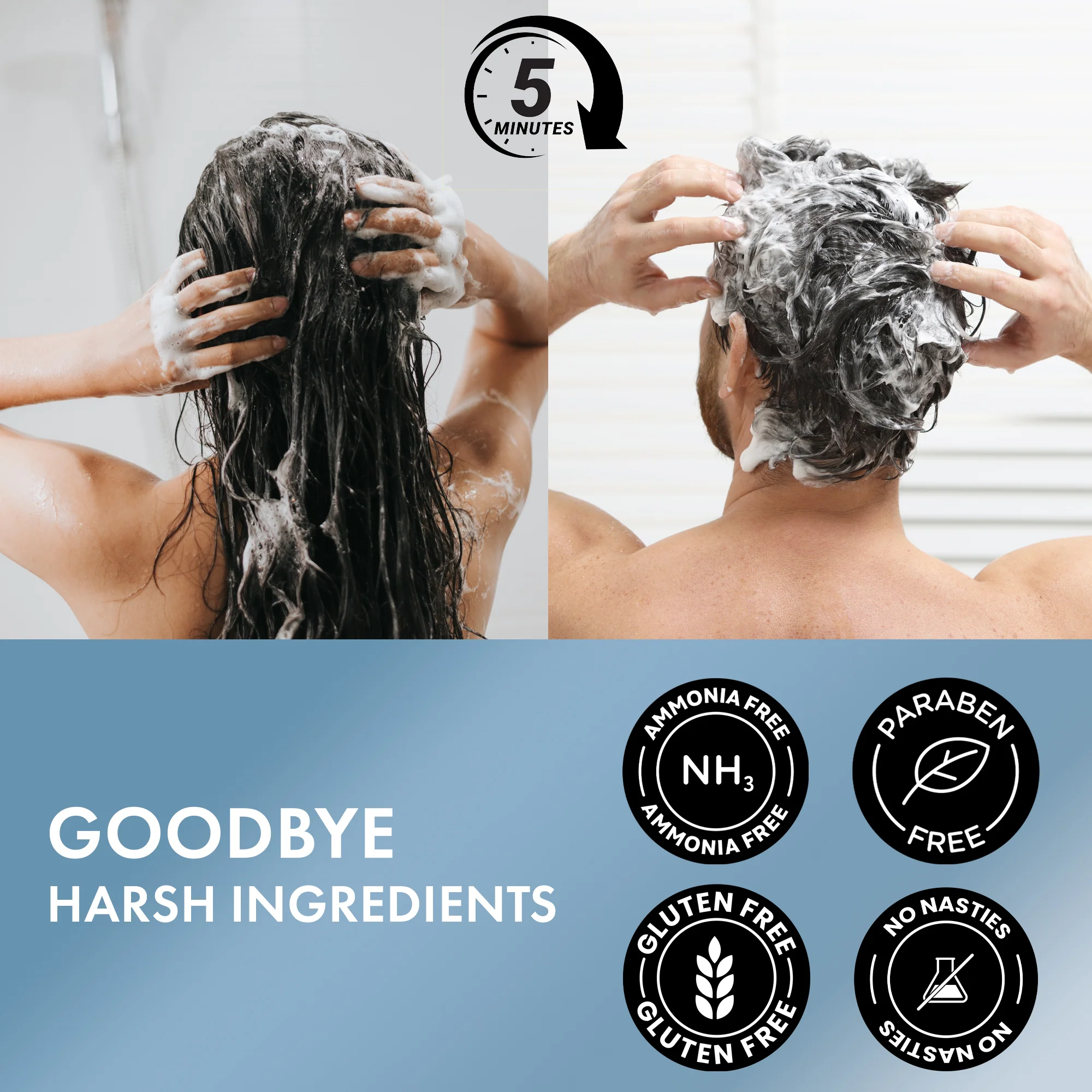 Natural Black Coloring Shampoo, Pack of 3 - 80ml each - Image 5